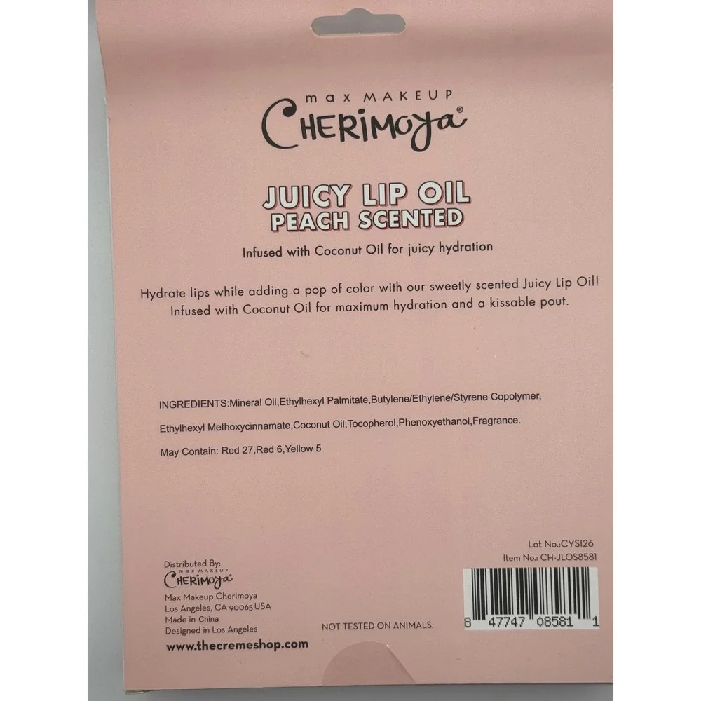 The Crème Shop Cherimoya Juicy Lip Oil Set Peach Scented 3 Piece Lip Gloss